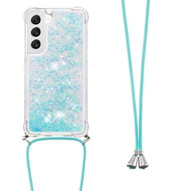 SKALO Samsung S23 Juoksuhiekka Glitter Mobile kaulapanta - Turkoosi