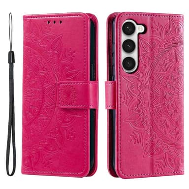 SKALO Samsung S23 Mandala lompakkokotelo - Cerise