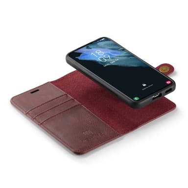 DG MING Samsung S23 2-in-1 magneetti lompakkokotelo - Punainen