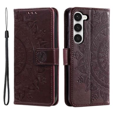 SKALO Samsung S23 Mandala lompakkokotelo - Ruskea