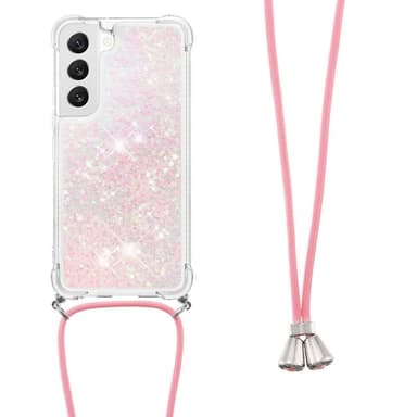 SKALO Samsung S23 Juoksuhiekka Glitter Mobile kaulapanta - Pinkki