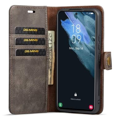 DG MING Samsung S23 Plus 2-in-1 magneetti lompakkokotelo - Harmaa