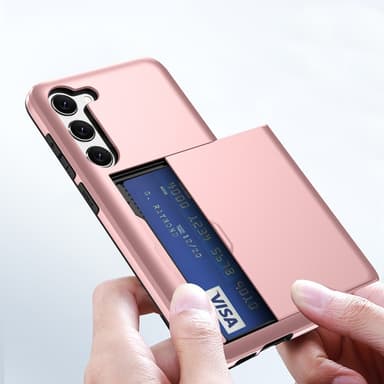 SKALO Samsung S23 Plus Armor Suojakuori korttikotelo - Tummansininen
