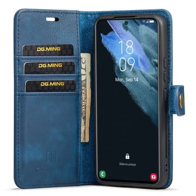 DG MING Samsung S23 2-in-1 magneetti lompakkokotelo - Sininen