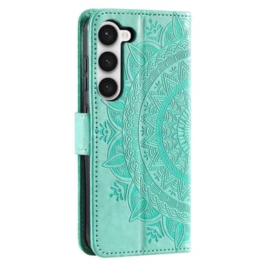 SKALO Samsung S23 Mandala lompakkokotelo - Turkoosi