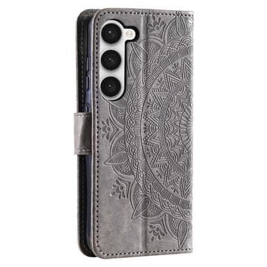 SKALO Samsung S23 Mandala lompakkokotelo - Harmaa