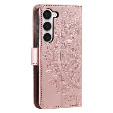 SKALO Samsung S23 Mandala lompakkokotelo - Ruusukulta