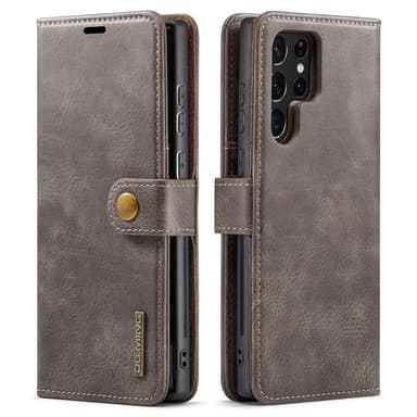 DG MING Samsung S23 Ultra 2-in-1 magneetti lompakkokotelo - Harmaa