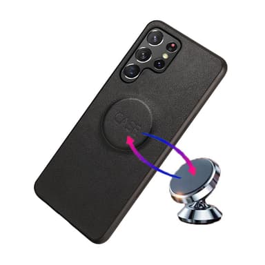 SKALO Samsung S23 Ultra DOLIZMA 2 in 1 magneettinen lompakkokotelo - Musta