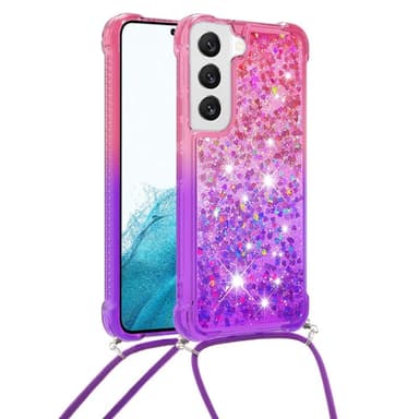SKALO Samsung S23 Juoksuhiekka Glitter Mobile kaulapanta - Pinkki-Violetti