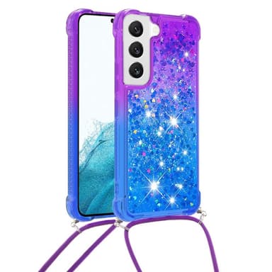 SKALO Samsung S23 Juoksuhiekka Glitter Mobile kaulapanta - Violetti-Sininen