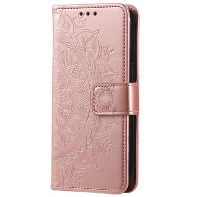 SKALO Samsung S23 Mandala lompakkokotelo - Ruusukulta