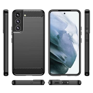 SKALO Samsung S23 Armor Carbon Iskunkestävä TPU suojakuori - Musta