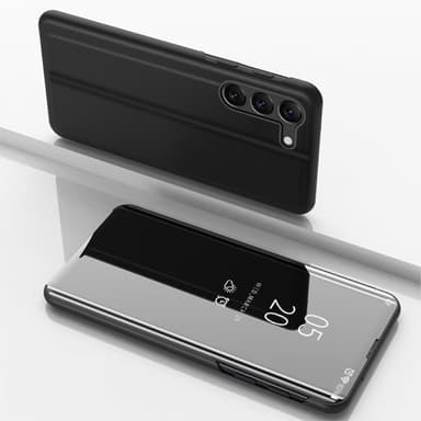 SKALO Samsung S23 Plus Clear View Mirror Lompakko - Musta