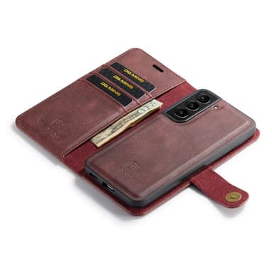 DG MING Samsung S23 2-in-1 magneetti lompakkokotelo - Punainen