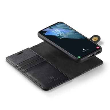 DG MING Samsung S23 2-in-1 magneetti lompakkokotelo - Musta