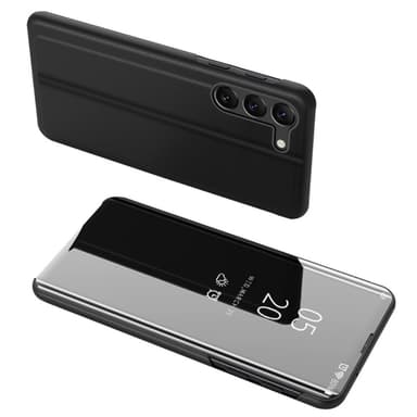 SKALO Samsung S23 Plus Clear View Mirror Lompakko - Musta