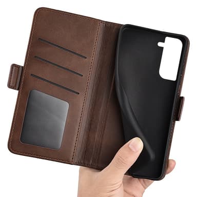 SKALO Samsung S23 Premium Wallet Lompakkokotelo - Ruskea