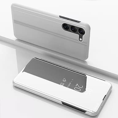 SKALO Samsung S23 Plus Clear View Mirror Lompakko - Hopea
