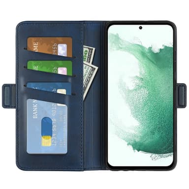 SKALO Samsung S23 Plus Premium Wallet Lompakkokotelo - Sininen