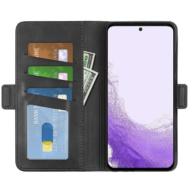 SKALO Samsung S23 Premium Wallet Lompakkokotelo - Musta