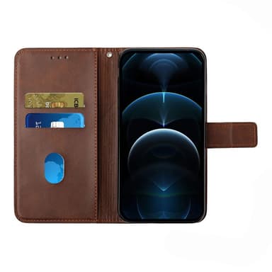 SKALO Samsung S23 Kohokuvioitu PU Nahka Lompakkokotelo - Ruskea