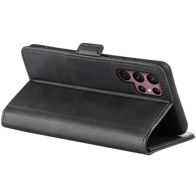 SKALO Samsung S23 Ultra Premium Wallet Lompakkokotelo - Musta