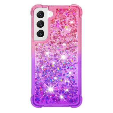 SKALO Samsung S23 Juoksuhiekka Glitter Sydämet TPU kuori - Pinkki-Violetti
