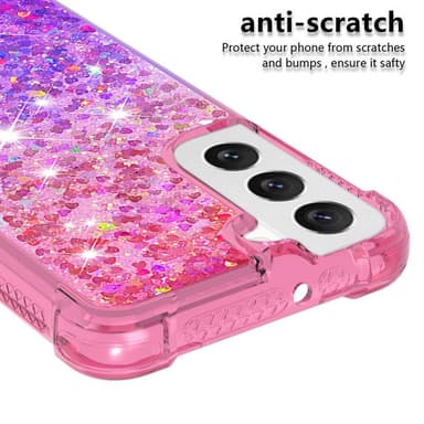 SKALO Samsung S23 Juoksuhiekka Glitter Sydämet TPU kuori - Pinkki-Violetti