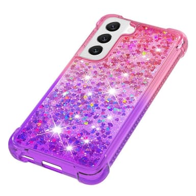 SKALO Samsung S23 Juoksuhiekka Glitter Sydämet TPU kuori - Pinkki-Violetti
