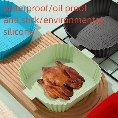 Silikonikulho Air Fryerille Vihreä