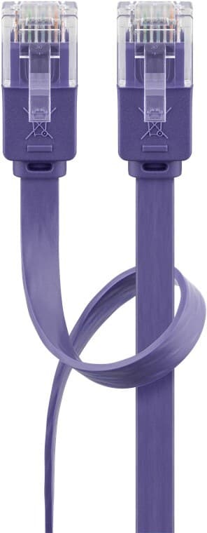 CAT 6 litteä patch-kaapeli, U/UTP, violetti