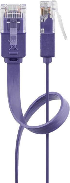 CAT 6 litteä patch-kaapeli, U/UTP, violetti