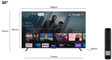 TCL 85'' QLED770 4K älytelevisio (2023)