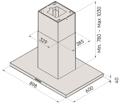 Savo dIH-m7509-B liesikupu 90 cm mattamusta