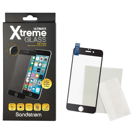 Sandstrøm Curved Glass iPhone 6/6S/7 Plus näytönsuoja (musta)