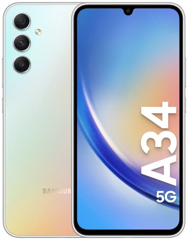 Samsung Galaxy A34 5G älypuhelin 8/256 GB (hopea)