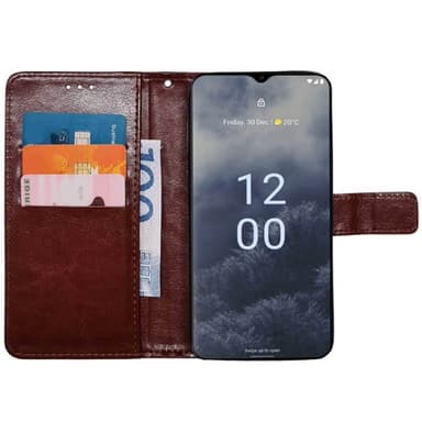 Lompakkokotelo 3-kortti Nokia G60 - Ruskea