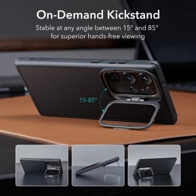 ESR Samsung Galaxy S23 Ultra Kuori Classic Kickstand Frostad Musta