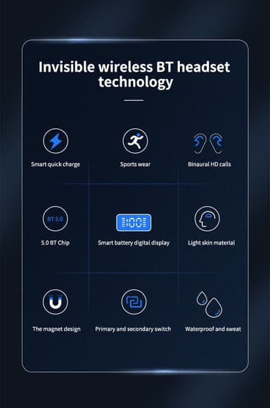 Langattomat kuulokkeet Bluetooth 5.0 Touch Control Valkoinen