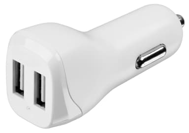 Sandstrøm 4.8A autolaturi kahdella USB portilla (valkoinen)