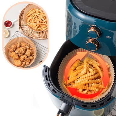 Air Fryer kertakäyttöpaperi rasvakeittimiin 50 kpl Ruskea