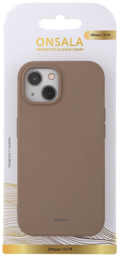 Onsala iPhone 14/13 Silicone suojakuori (ruskea)