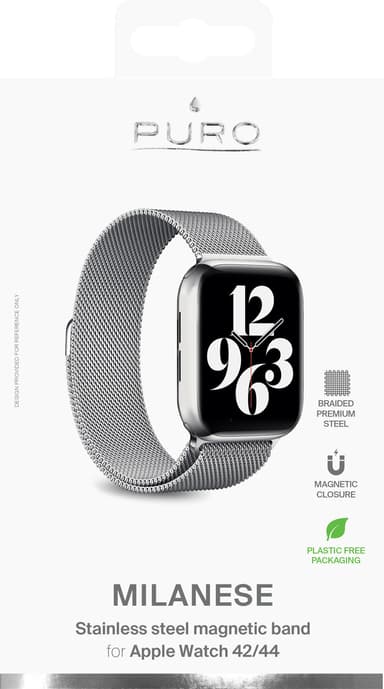 Puro Apple Watch 42-49 mm Milanese ranneke (hopea)