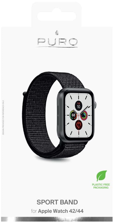 Puro Apple Watch 42-49 mm nailonranneke (musta)