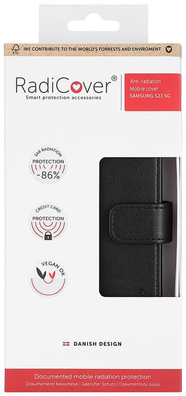 Radicover Flipcover lompakkokotelo Samsung Galaxy S23 (musta)