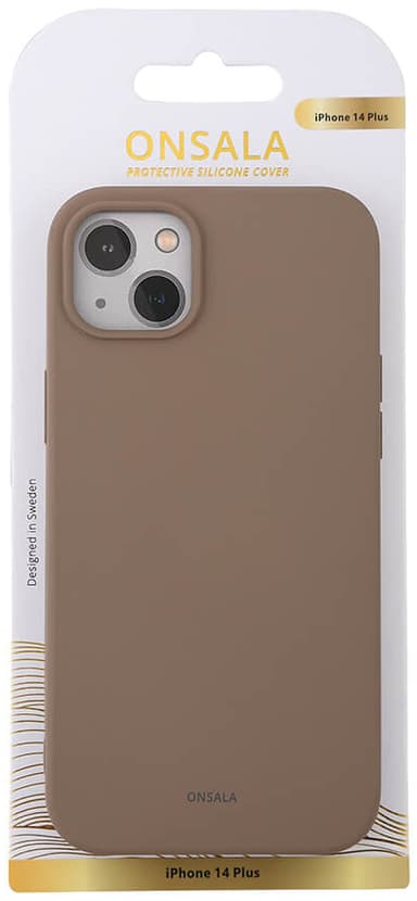 Onsala iPhone 14 Plus Silicone suojakuori (ruskea)