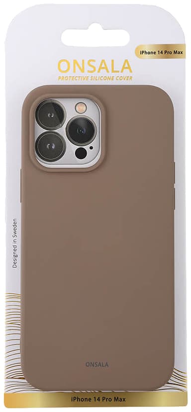 Onsala iPhone 14 Pro Max Silicone suojakuori (ruskea)