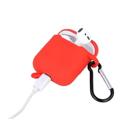 Airpods Suojakotelo koukulla, punainen