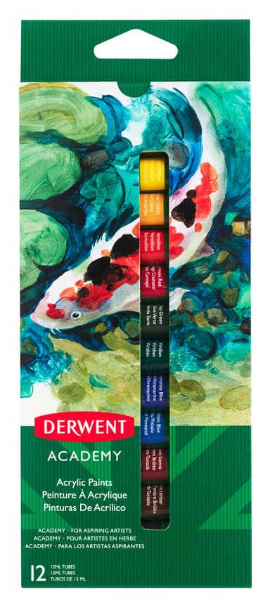 Derwent Academy Akryylivärit 12ml 12kpl